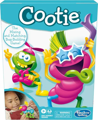 Hasbro Gaming Cootie - Juego de construcción de insectos para mezclar y combinar | 2 a 4 jugadores | Juegos de mesa fáciles de preescolar | Regalos