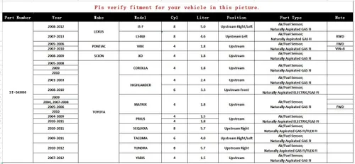 Miniatura 2 de Autopart T ST-54006 Sensor de oxígeno O2, aguas arriba, para Lexus 2007-13 LS460 IS F, Pontiac Vibe 2005-2010, Scion XD 2008-09, 2004-12 para Toyota