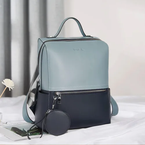 Miniatura 7 de BOSTANTEN Mochila de cuero genuino para mujer, mochila pequeña de moda, M