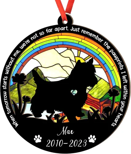 Miniatura 16 de Adorno personalizado para atrapasoles de sabueso afgano, adorno de Navidad de sabueso afgano, regalo para perro amante, sabueso afgano conmemorativo