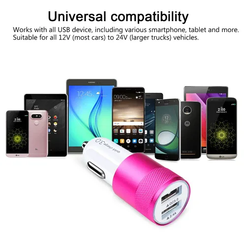Miniatura 7 de [5.4A/30W] Cargador rápido de coche tipo C cable de 6 pies compatible con Moto G10 G9 G8 G7 Power Plus Play, Edge/G Power/Stylus/Razr/One 5G