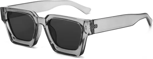 Miniatura 174 de AIEYEZO Gafas de sol cuadradas para mujeres y hombres, gafas de sol cuadradas con montura gruesa, estilo de diseñador simple