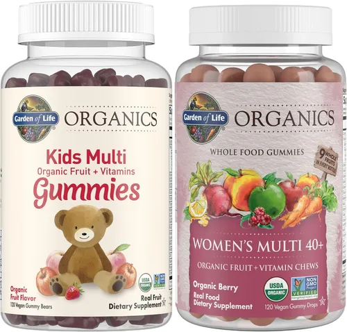 Garden of Life Organics Kids Gummy Vitaminas – Frutas – Certificado Orgánico y Orgánico Mujeres 40+ Vitaminas Gomitas – Berry