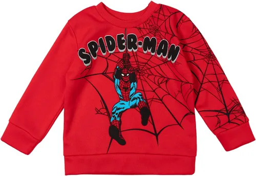 Miniatura 5 de Marvel Conjunto de sudadera y pantalones de vellón Spider-Man para niños pequeños a grandes, Rojo