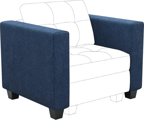 Miniatura 22 de Belffin Sofá modular modular con otomana de almacenamiento, sofá moderno en forma de L de tela con diván para espacios pequeños, azul