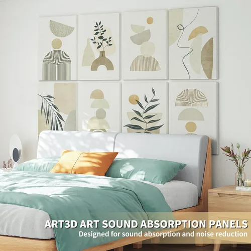 Miniatura 8 de Art3d paneles insonorizantes para pared 48"x32", paquete de 8 paneles acústicos de pared con arte, paneles de pared decorativos y absorbentes