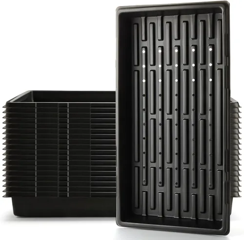 Miniatura 10 de RooTrimmer Paquete de 10 bandejas 1020, bandejas extragruesas y resistentes para iniciar semillas, sin agujeros, sin fugas, planos, reutilizables