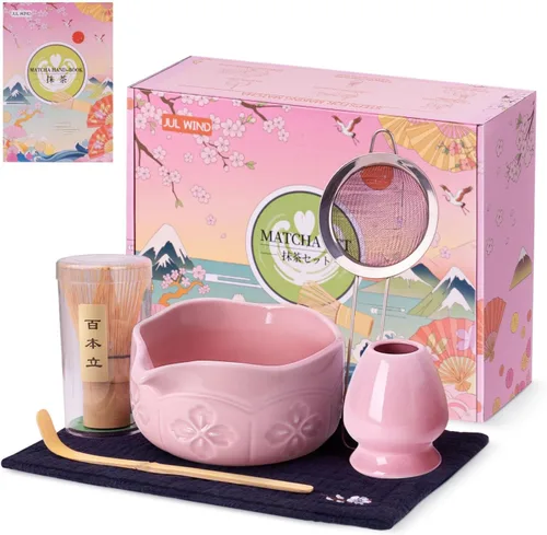Miniatura 15 de Juego de batidor de bambú Matcha con 2 paquetes de batidor de bambú natural 100% Matcha, colador, cuchara para té y cuchara de té, Chasen