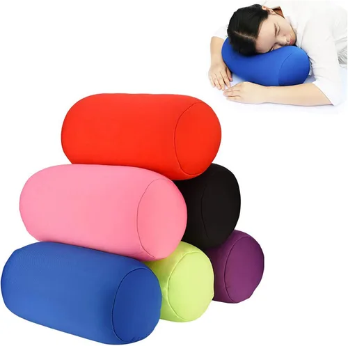 Miniatura 6 de ASkinds 2 almohadas cilíndricas cómodas de rollo de microperlas Jelly Bean Bed Pillow Tube Pillow Cojín para cabeza, cuello, soporte de espalda