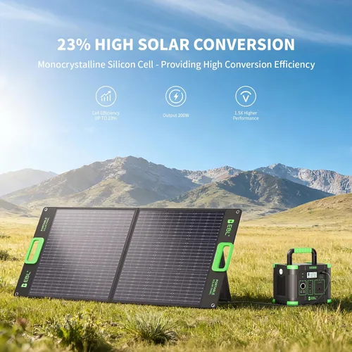 Miniatura 5 de EBL Panel solar portátil de 100 W para estación de energía, cargador solar plegable de 18 V para Jackery/Ecoflow/Bluetti/GRECELL, cargador
