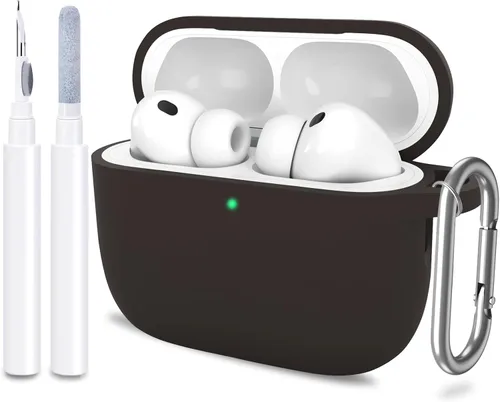 Miniatura 26 de Funda para AirPods Pro 3 con limpiador y protector de silicona suave con llavero para mujeres y hombres, funda para Apple AirPods Pro de 3ª Claro