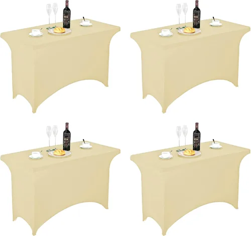 Miniatura 170 de FORLIFE - Funda de mesa de elastano, mantel ajustado de 4 pies para mesas rectangulares, funda elástica para patio, universal para bodas, banquetes