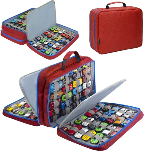 Miniatura 8 de Estuche de almacenamiento para 96 autos de juguete compatible con autos Matchbox, organizador de almacenamiento para autos Matchbox para mini