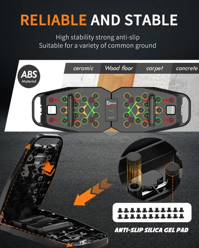 Miniatura 5 de BBTOPS Tabla Push Up, accesorios de fitness con bandas de resistencia Solo-Negro