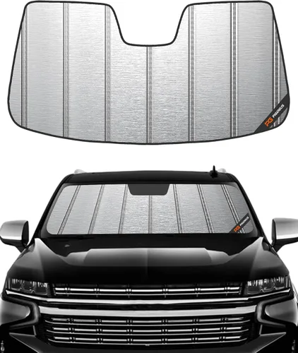 Pigenius Parasol de parabrisas para Cadillac/Chevy/GMC Escalade Suburban Tahoe Yukon 2015-2020, acabado plateado metálico