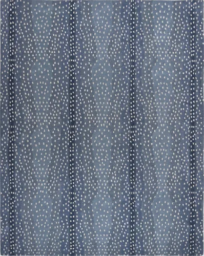 Miniatura 2 de Restoration and Renovation Alfombras y alfombras de lana 100% hechas a mano contemporáneas de animales de azul antílope y cebra (azul, 2' x 3')