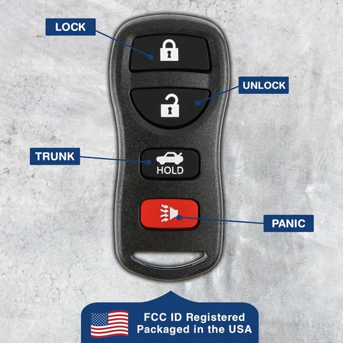 Miniatura 6 de KeylessOption Llavero para 2002 2003 2004 2005 2006 2007 2008 2009 2010 2011 2012 2013 2014 2015 2016 2017 Nissan Altima Maxima Sentra Infiniti Negro