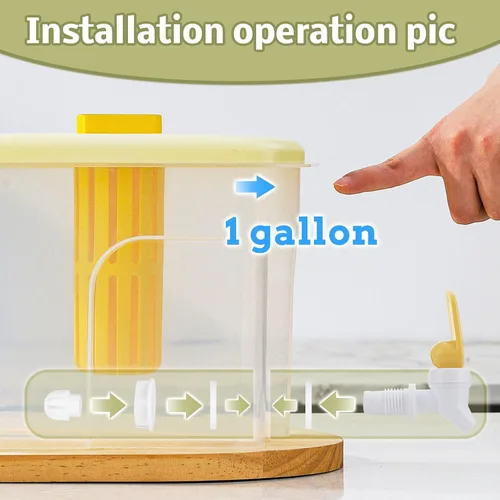 Miniatura 7 de Dispensador de bebidas de 1 galón para refrigerador, recipiente de agua con grifo, dispensador de agua de galón mejorado, jarra de té helado