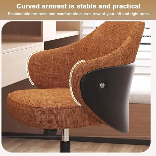 Miniatura 5 de Ergonomic Office Chair with Armrests and Wheels, Wide Seat Desk Chairs for Home Office, Apartment, Vanity