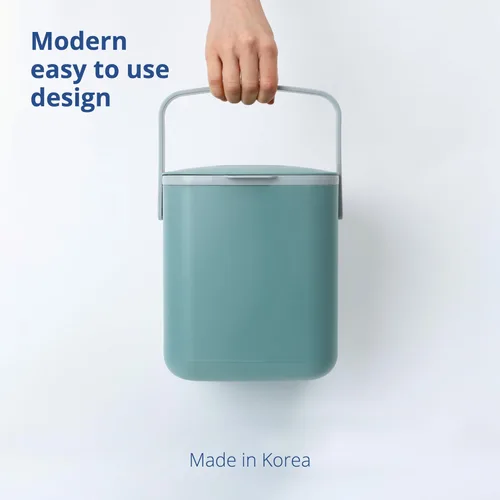 Miniatura 6 de BLUE GINKGO - Basurero de cocina para compost [5L / 1.32 GAL] – Cubo de desperdicios de alimentos sin filtro, hermético a olores, con asas