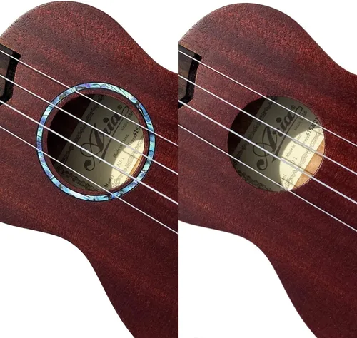 Miniatura 2 de Inlaystickers para ukeleles soprano - Roseta de agujero sonoro/Purfling - Azul abulón
