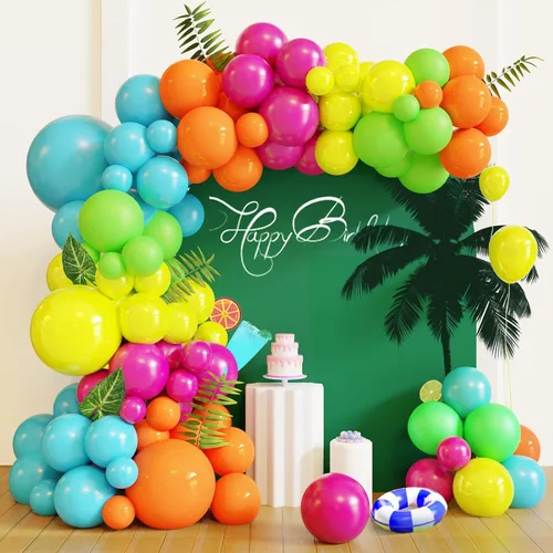 Miniatura 8 de Kit de arco de globos naranjas y negros, 130 globos de confeti de oro rosa para decoración de Pascua, cumpleaños, Halloween, fiesta de cumpleaños