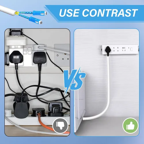 Miniatura 4 de Ocultador de cable de 39 pulgadas para TV montado en la pared, ocultador de cable de silicona autoadhesivo para cables en la pared, gestión