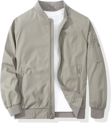 Miniatura 8 de Chaqueta bomber para hombre, casual, a la moda, ligera, cortavientos al aire libre