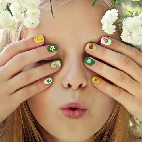 Miniatura 6 de 16 hojas de calcomanías de uñas para niños, lindas calcomanías autoadhesivas para niñas y mujeres, diseños 3D, accesorios de manicura
