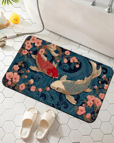 Miniatura 14 de Elightvap Tapete de baño con diseño de mariposa azul, de secado rápido, antideslizante, absorbente, de secado rápido, tapete de baño delante