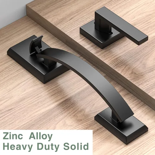 Miniatura 2 de Manija de puerta delantera negra ajustable 12.7 pulgadas manija de entrada exterior pesada reversible Manija de puerta negra