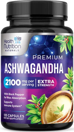 Miniatura 11 de Ashwagandha Supplements - La mejor cápsula de raíz y polvo de Ashwagandha con pimienta negra para una máxima absorción, calma y descanso