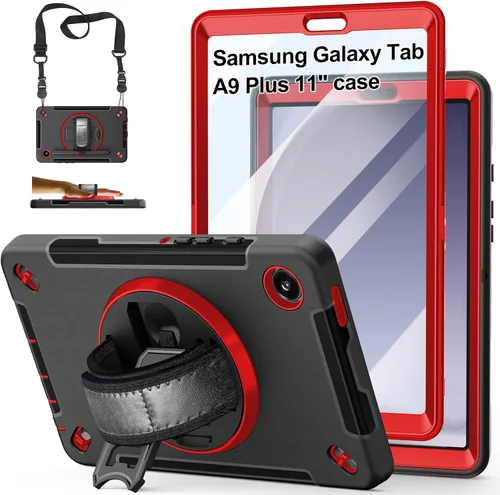 Miniatura 12 de Funda para Galaxy Tab Active 5 Pro 2025/4 Pro 2022/2019 de 10.1 Pulgadas: TPU con Soporte - Protector de Pantalla - Correa de Mano - Correa de Negro