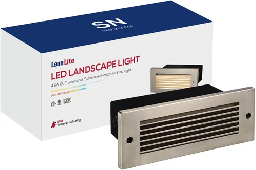 Miniatura 8 de LEONLITE Update 5CCT - Luces LED para escalones de 120 V-277 V, regulables, 4.5 W, 300 lúmenes, antirreflejos, luces LED para escaleras, para Bronce