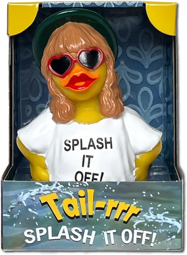 Miniatura 2 de CelebriDucks - Tail-RRR - Splash It Off - Patos de goma flotantes - Juguete de baño coleccionable para niños y adultos de todas las edades