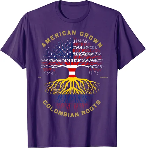 Miniatura 92 de Camiseta de regalo con la bandera de Estados Unidos con árbol de raíces colombianas