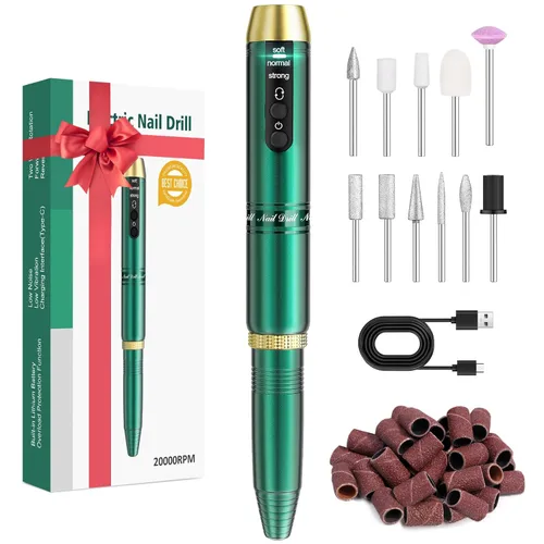 Miniatura 15 de Taladro de uñas eléctrico de 20000 rpm, compacto, portátil, Efile, profesional, manicura y pedicura, kit de taladro de lima de uñas para acrílico