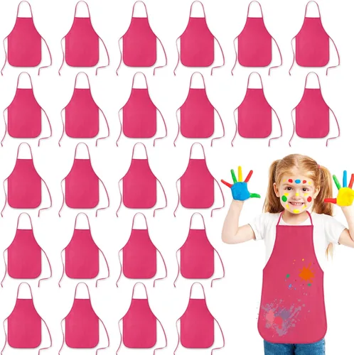 Miniatura 17 de KUUQA 16/24/30/36/40Pcs Delantal para pintar para niños, delantal de pintura para niños, delantal de arte para niños para suministros de pintura
