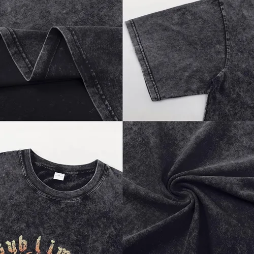 Miniatura 6 de Camisetas de gran tamaño con estampado de letras con estampado de sol, vintage, moderna, estética, para mujer