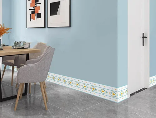 Miniatura 3 de Amhao - Papel tapiz floral de damasco para despegar y pegar, diseño retro negro para dormitorio, cocina, azulejos decorativos 16.4 ft (azul claro)