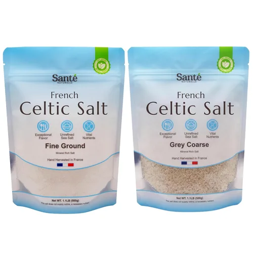 Miniatura 9 de Sante Naturelle Sal Celtica Grisa Gruesa - 1.1 lb (18 oz) Sal marina francesa sin refinar orgánica, rica en más de 82 minerales, 100% natural