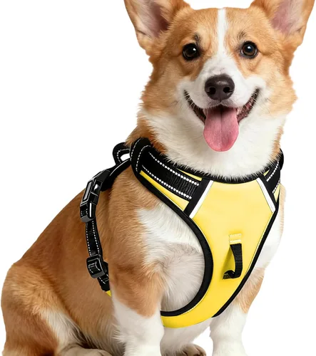 Miniatura 87 de Arnés para perro sin tirones, chaleco reflectante ajustable y acolchado para mascotas con asa de fácil control, fácil de llevar con nudo elegante