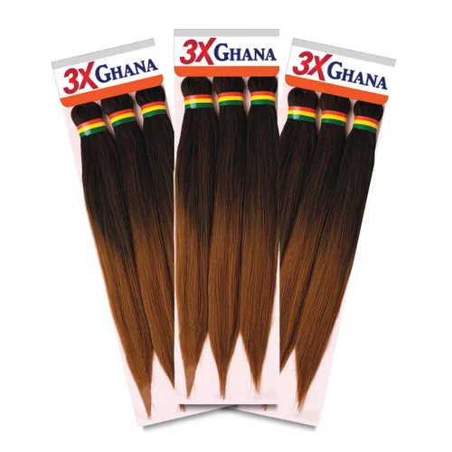 Miniatura 39 de REALISTIC - Paquete múltiple. Trenzas preestiradas X-Pression 3X Ghana de 50 pulgadas, 100% Kanekalon, fáciles de trenzar sin picazón