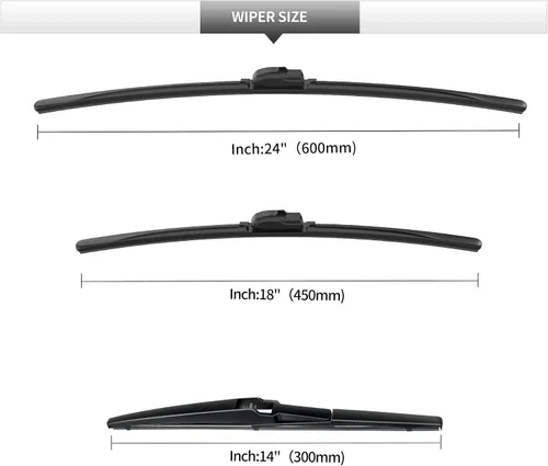 Miniatura 3 de Limpiaparabrisas delanteros y traseros, juego de 3 limpiaparabrisas de repuesto para Mazda CX-5 2013-2016, limpiaparabrisas para ventanas de auto