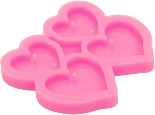 Miniatura 5 de Angel Wings Moldes de resina para pendientes, moldes de silicona para aretes de resina epoxi para hacer aretes en forma de corazón, joyería artesanal