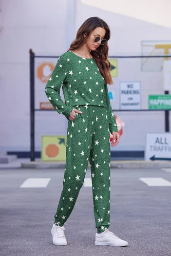 Miniatura 207 de Ekouaer Conjunto de pijama de manga larga para mujer, ropa de dormir suave con cuello redondo y bolsillos