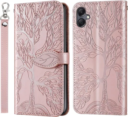 Miniatura 17 de Samsung Galaxy A03s - Funda tipo cartera con tarjetero y ranura a prueba de golpes, de piel sintética, con función atril y protección magnética