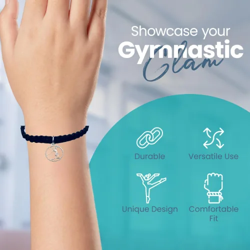 Miniatura 2 de Sportybella Pulsera de gimnasia para niñas, joyería de gimnasia para niñas, pulsera de gimnasia de cuerda ajustable para gimnastas, regalo