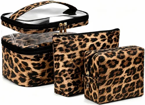 Miniatura 7 de Bolsa de cosméticos de doble capa, bolsa de maquillaje, bolsa de aseo grande, bolsa organizadora de maquillaje de viaje para niñas y mujeres, Negro