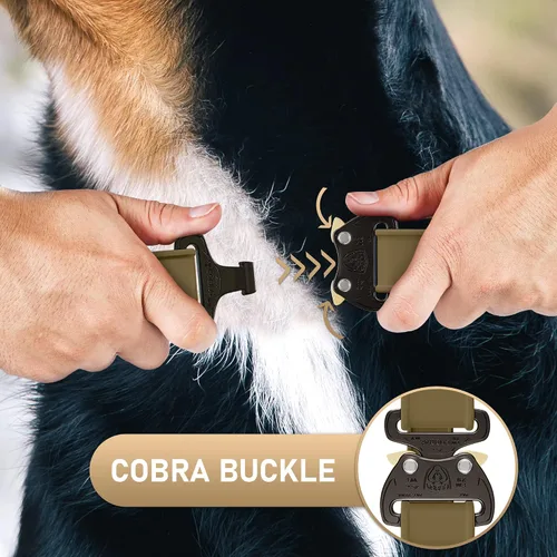 Miniatura 5 de Biothane - Collar de perro con hebilla de cobra, fabricado en Estados Unidos, etiqueta de identificación con código QR incluida, collares de perro